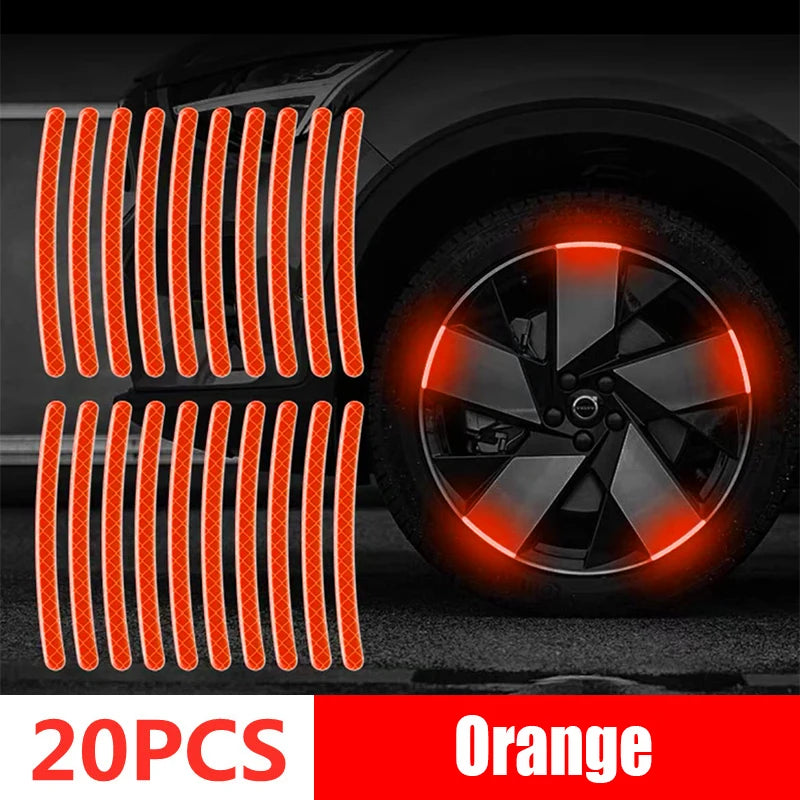 40Pcs Colorful Reflective Wheel Strips: Stylish Hub Stickers for Cars and Motorcycles