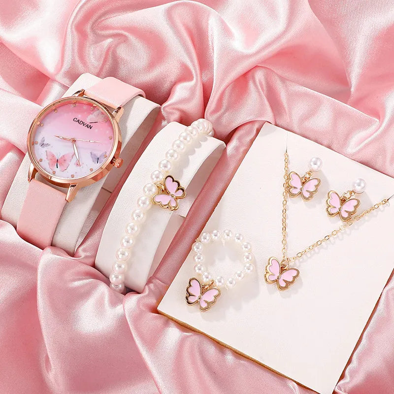 Butterfly Charm: Stylish Women’s Watch Set