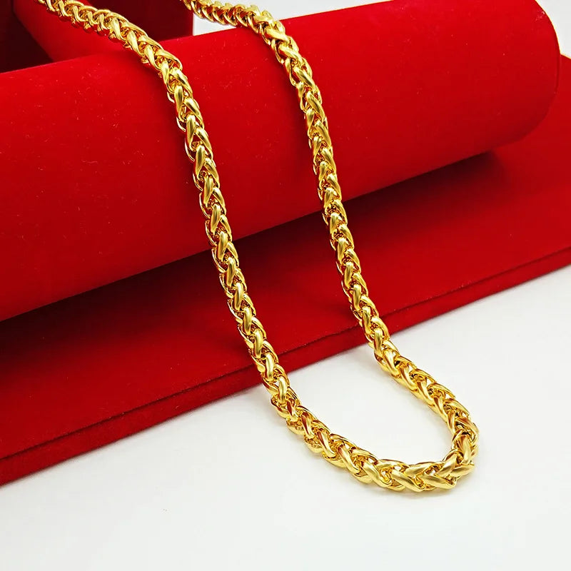 Timeless Glamour: Durable 24K Pure Gold Necklace for All