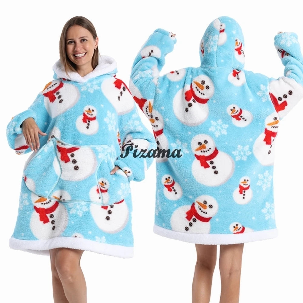 Oversized Wearable TV Blanket: Cozy Full Sleeve Sweatshirt for Halloween and Christmas