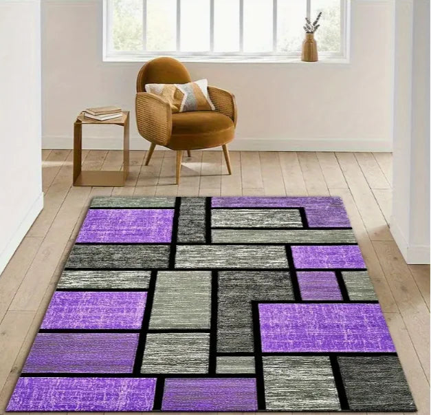 Indoor-Outdoor Geometric Carpet: Ideal for Entryways and Doorways