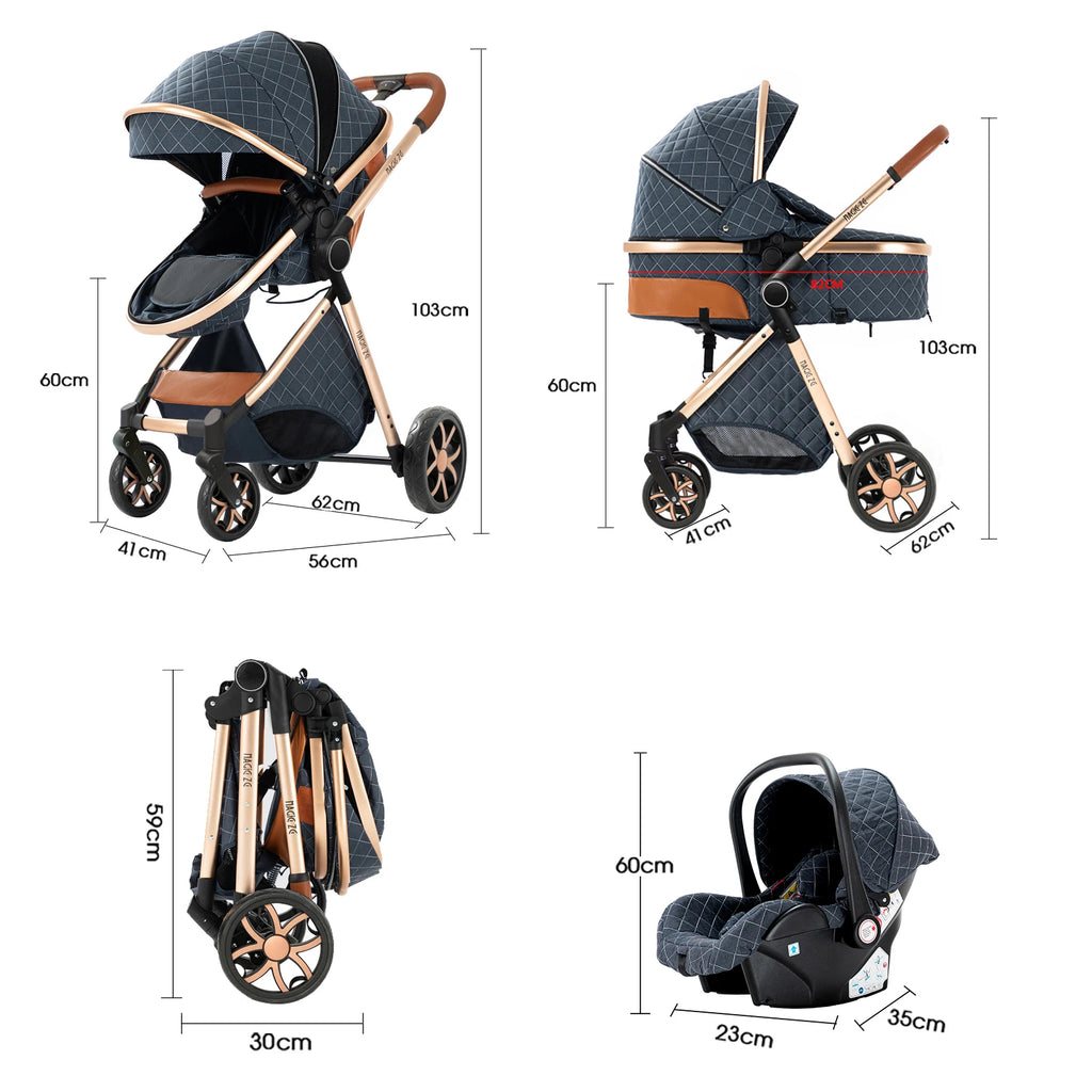 All-in-One Baby Travel System: Stroller with Raincover for Newborns