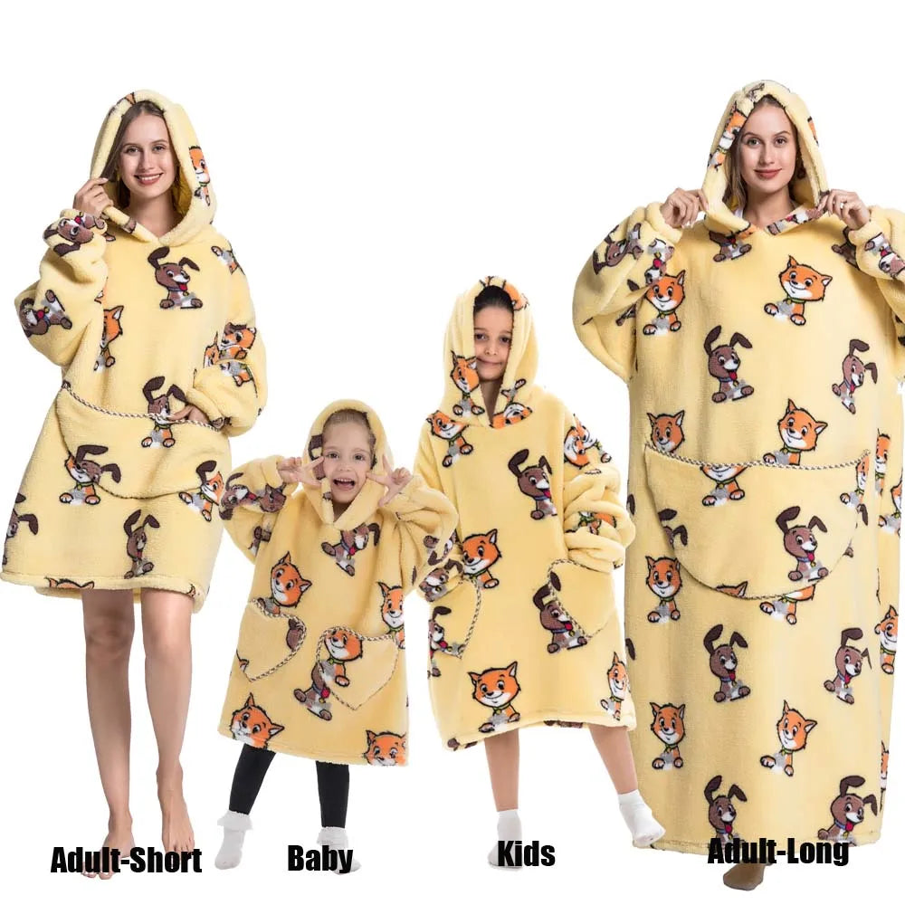 Animal Art Blanket Hoodie: Cozy Up in Creative Comfort