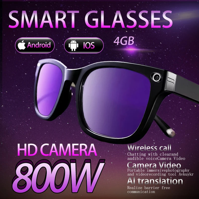 Smart Camera Sunglasses: HD Recording and Voice-Controlled Translation