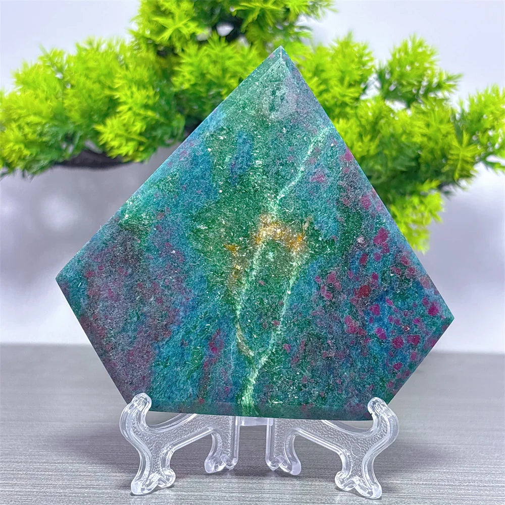Reiki Luck Crystal: Ruby and Emerald Gift for Love and Energy