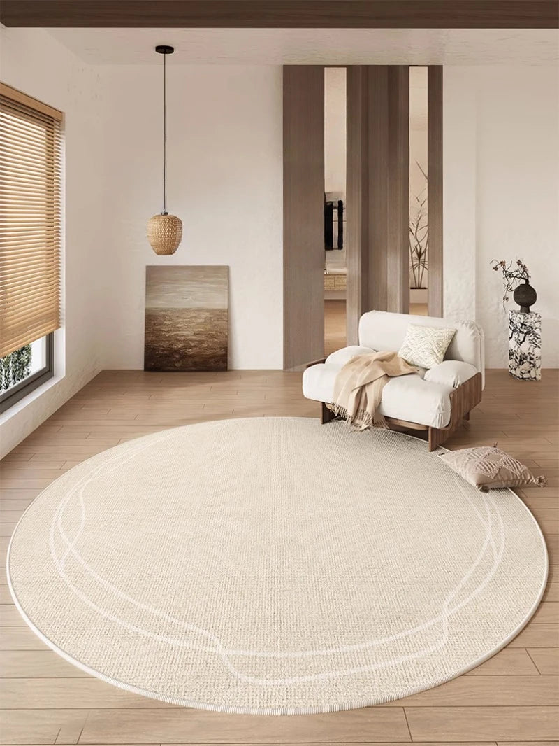 Luxury Wabi Sabi Style Rug: Non-Slip Round Carpet for Home Decor
