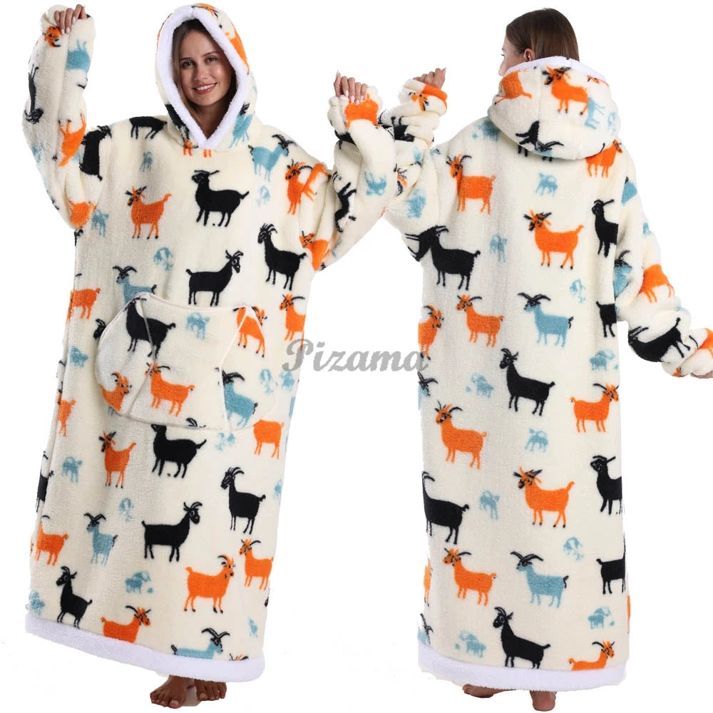 Wearable Sherpa Blanket Hoodie: Perfect for Halloween and Holiday Comfort