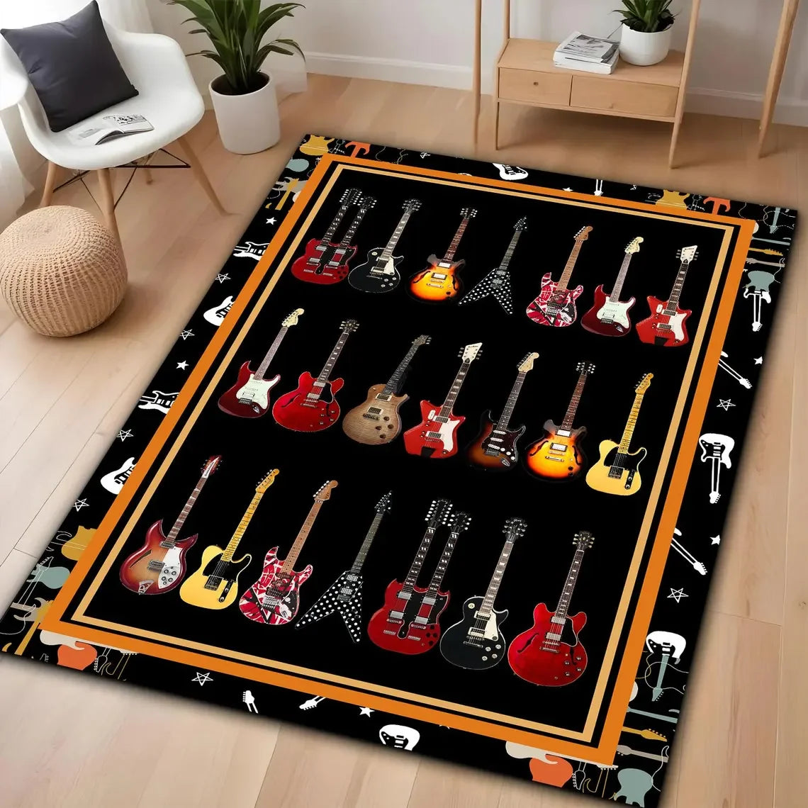 Guitar Entrance Rug: Non-Slip Mat for Doorways and Entryways