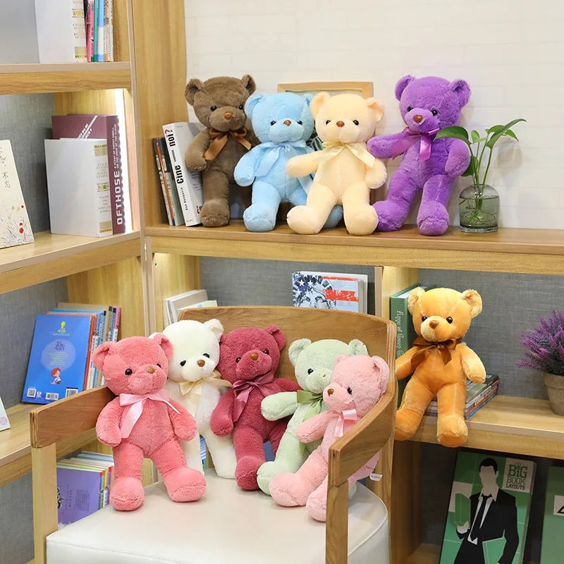 Vibrant Bow Bear: Soft Plush Toy for Every Celebration
