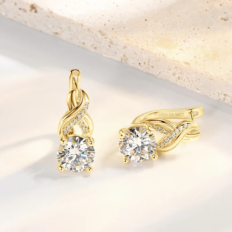 Classic Charm: Dazzling Moissanite Pendant and Hoop Set for Her