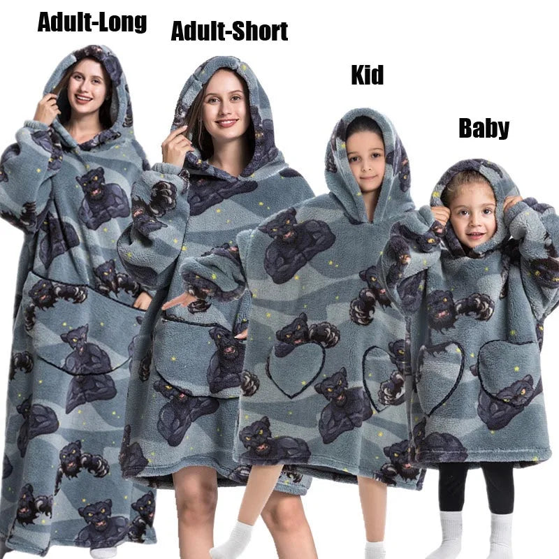 Animal Art Blanket Hoodie: Cozy Up in Creative Comfort