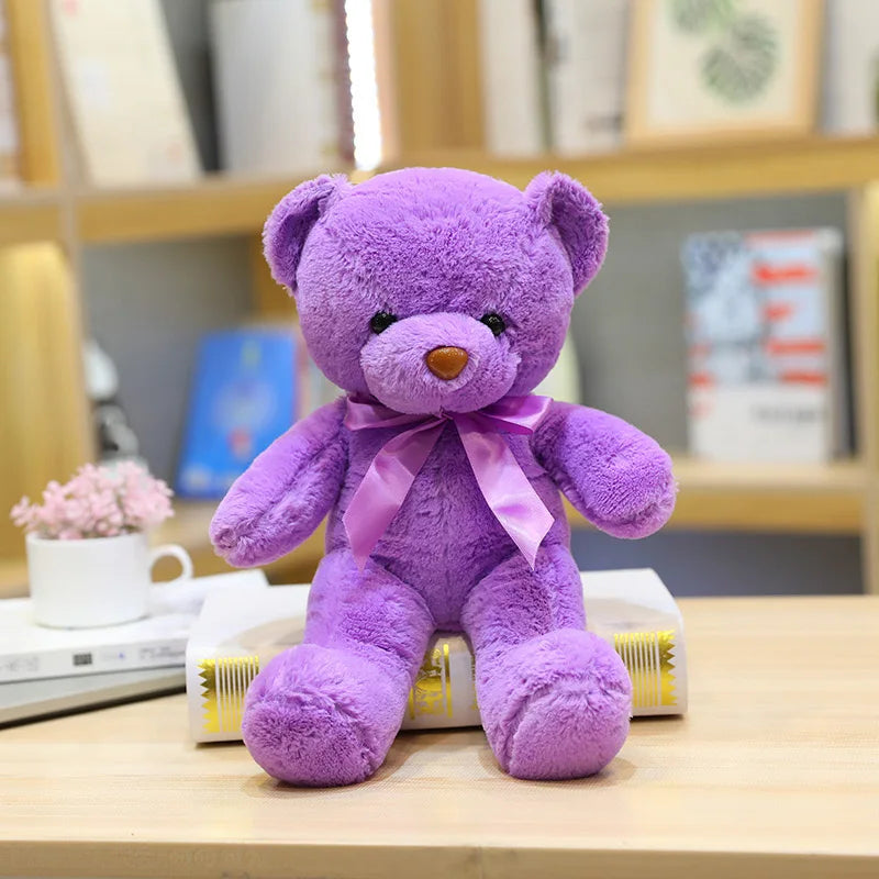 Vibrant Bow Bear: Soft Plush Toy for Every Celebration