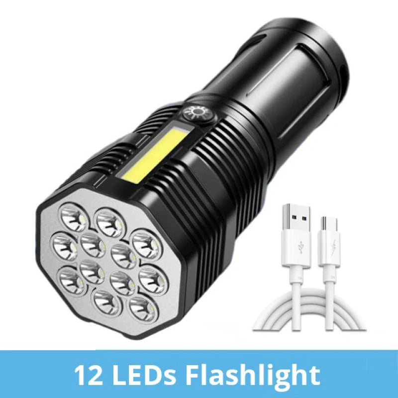 Potente linterna de 12 LED: luz de emergencia versátil para cualquier situación