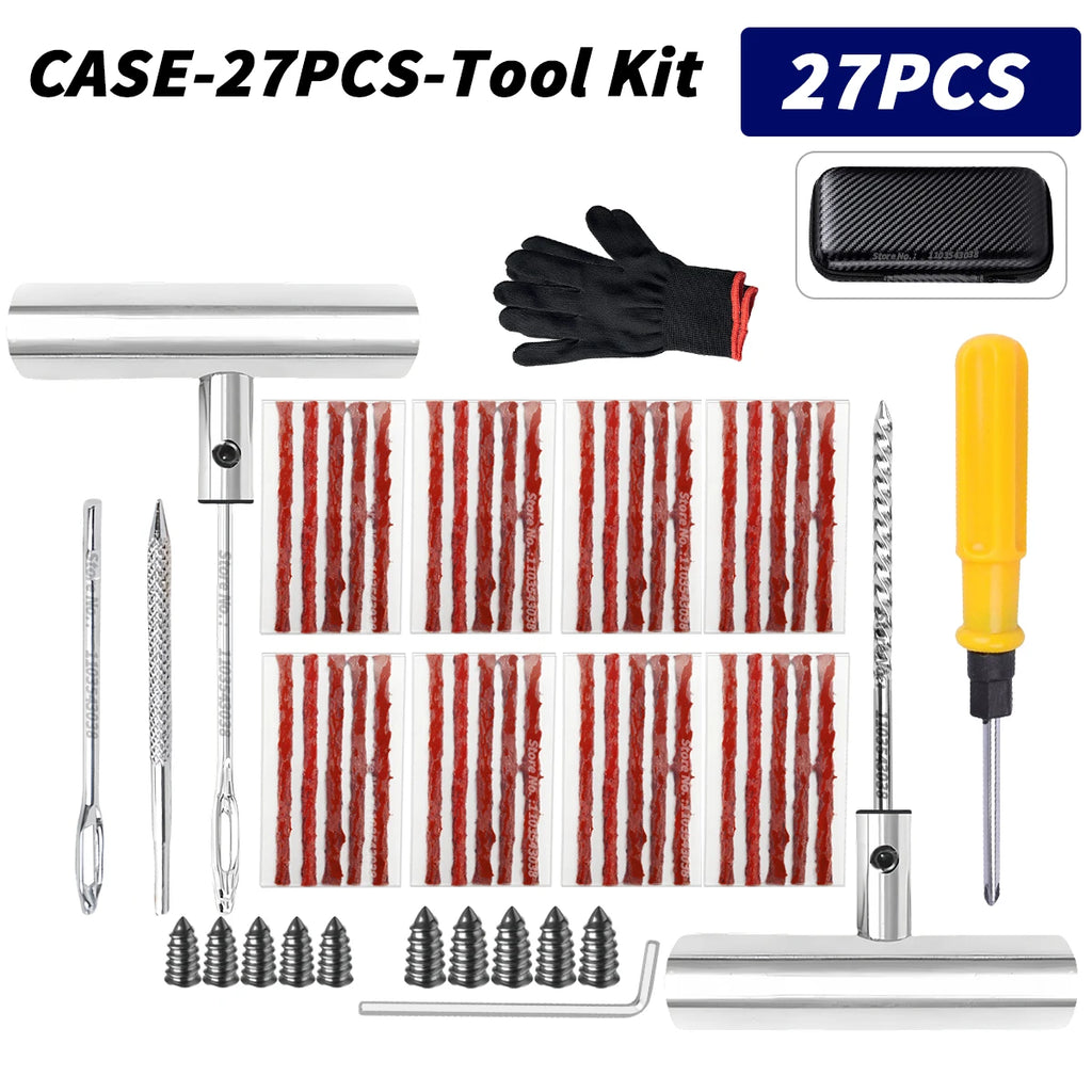 Car Tire Repair Kit Puncture Plug Tools Tyre Puncture Emergency for Universal Tire Strips Stiring Glue Repair Tool Kit