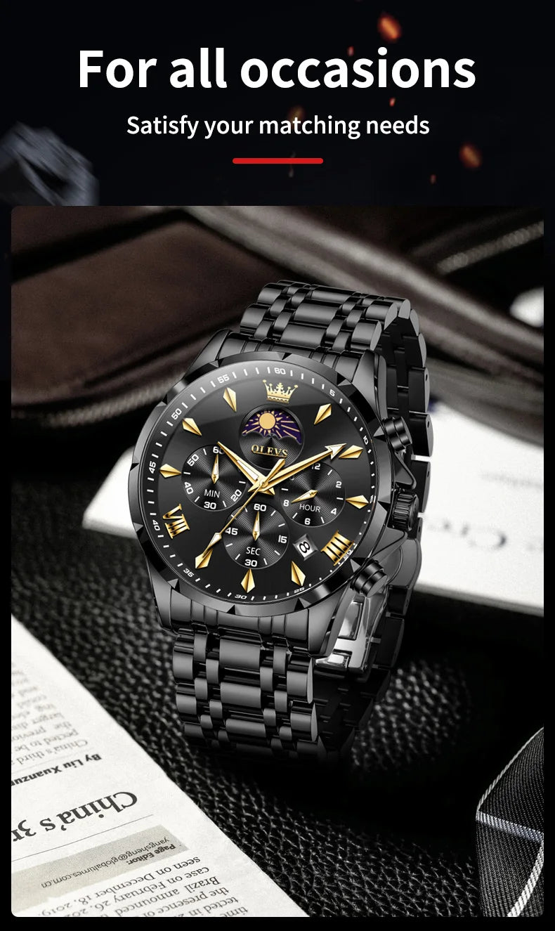 Versatile Precision: Multifunctional Men's Quartz Timepiece