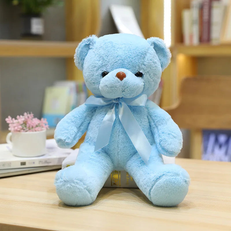 Vibrant Bow Bear: Soft Plush Toy for Every Celebration