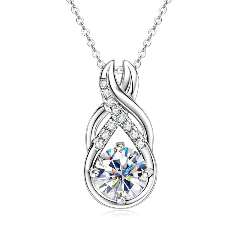Classic Charm: Dazzling Moissanite Pendant and Hoop Set for Her