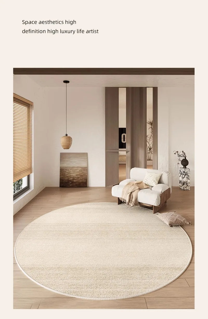 Luxury Wabi Sabi Style Rug: Non-Slip Round Carpet for Home Decor