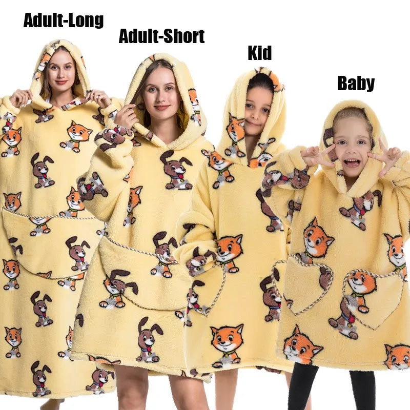 Animal Art Blanket Hoodie: Cozy Up in Creative Comfort