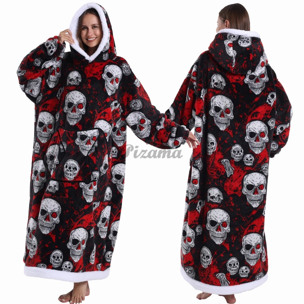 Wearable Sherpa Blanket Hoodie: Perfect for Halloween and Holiday Comfort