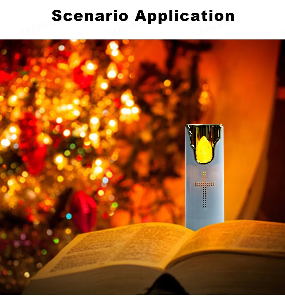 Flameless Prayer Candle: Musical LED Lamp for Serene Remembrance