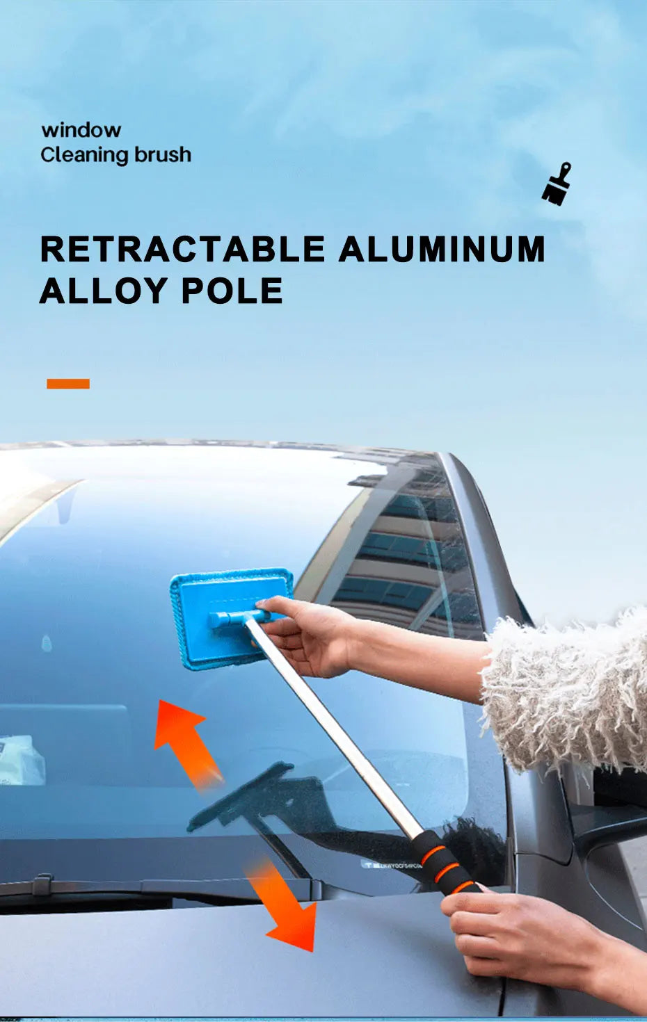 Telescopic Car Windshield Cleaning Brush: Long Handle for Glass Cleaning
