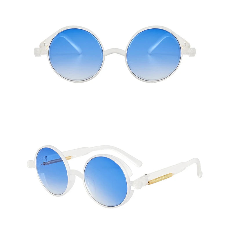 Gothic Punk Eyewear: Unique Round Frames for Unisex Fashion