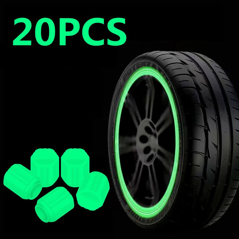 Night Glowing Valve Caps: Illuminate Your Tires with Spinning Glow Circles
