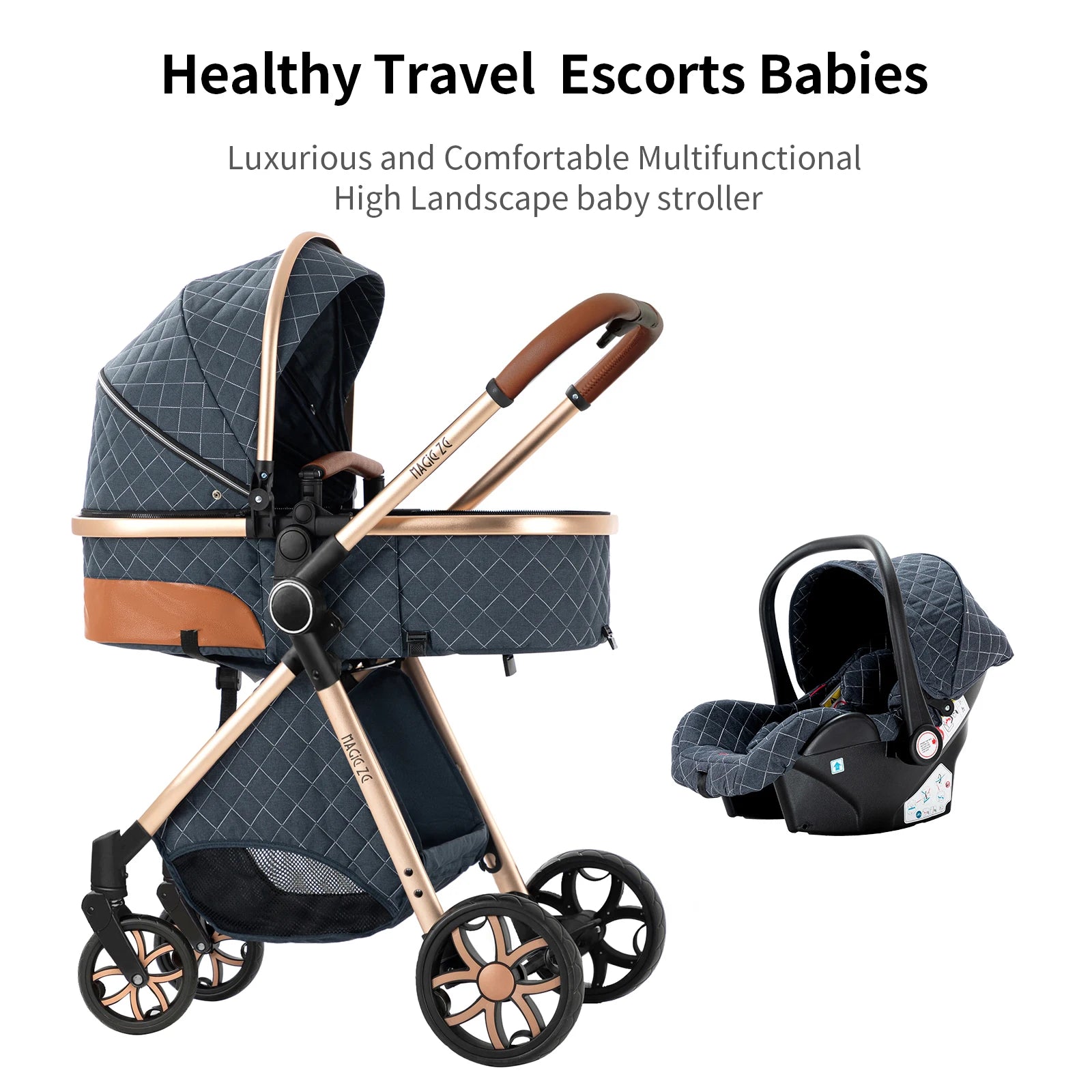 All-in-One Baby Travel System: Stroller with Raincover for Newborns