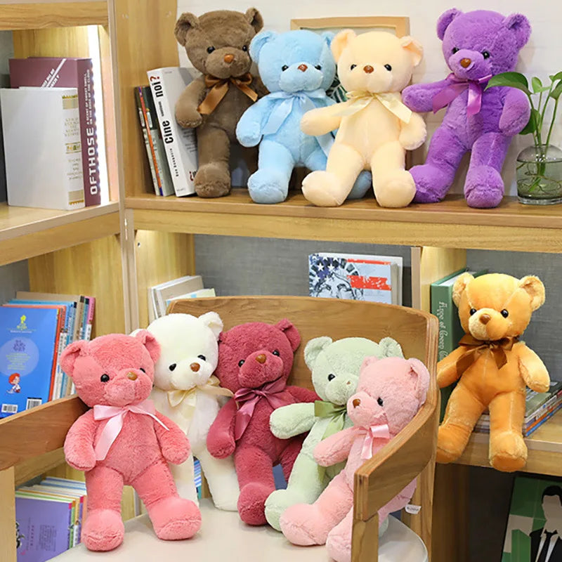 Vibrant Bow Bear: Soft Plush Toy for Every Celebration