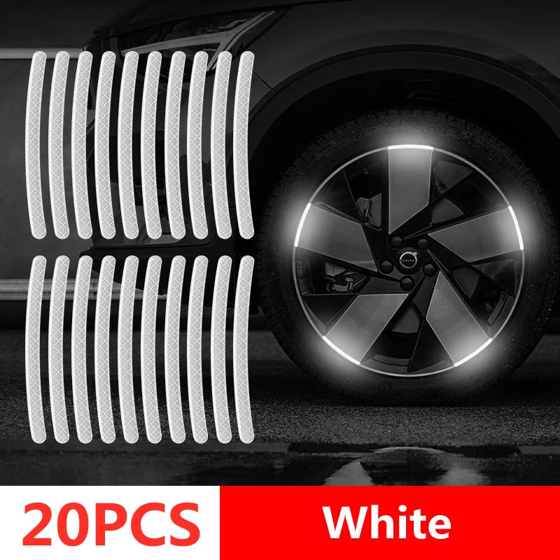 40Pcs Colorful Reflective Wheel Strips: Stylish Hub Stickers for Cars and Motorcycles
