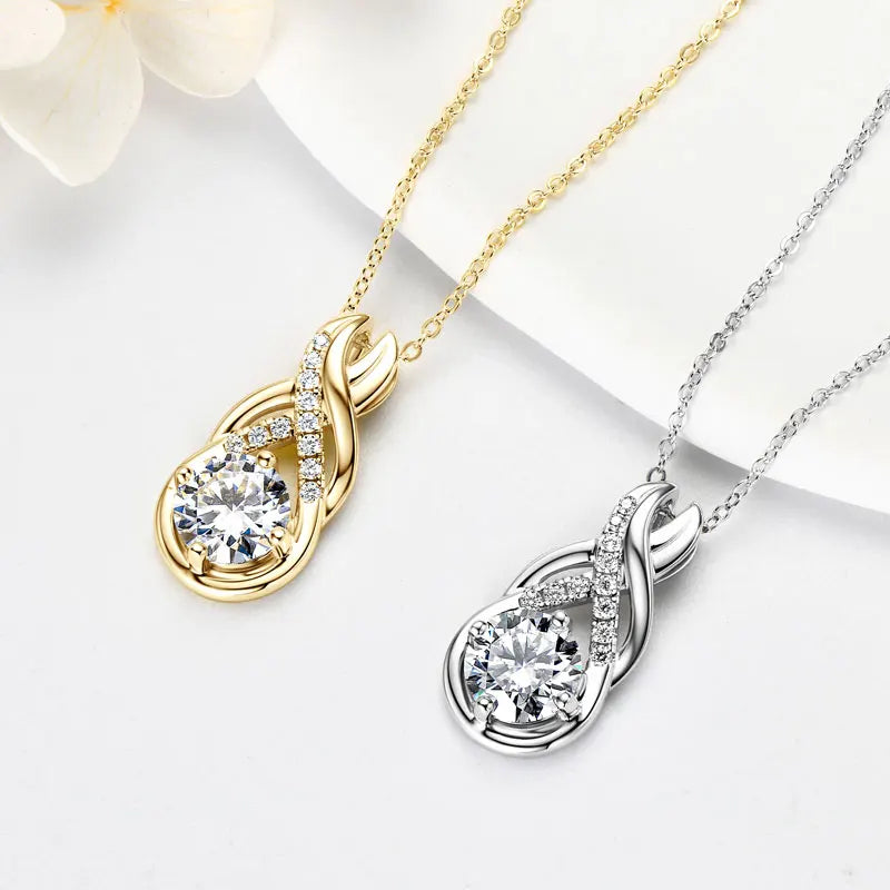 Classic Charm: Dazzling Moissanite Pendant and Hoop Set for Her