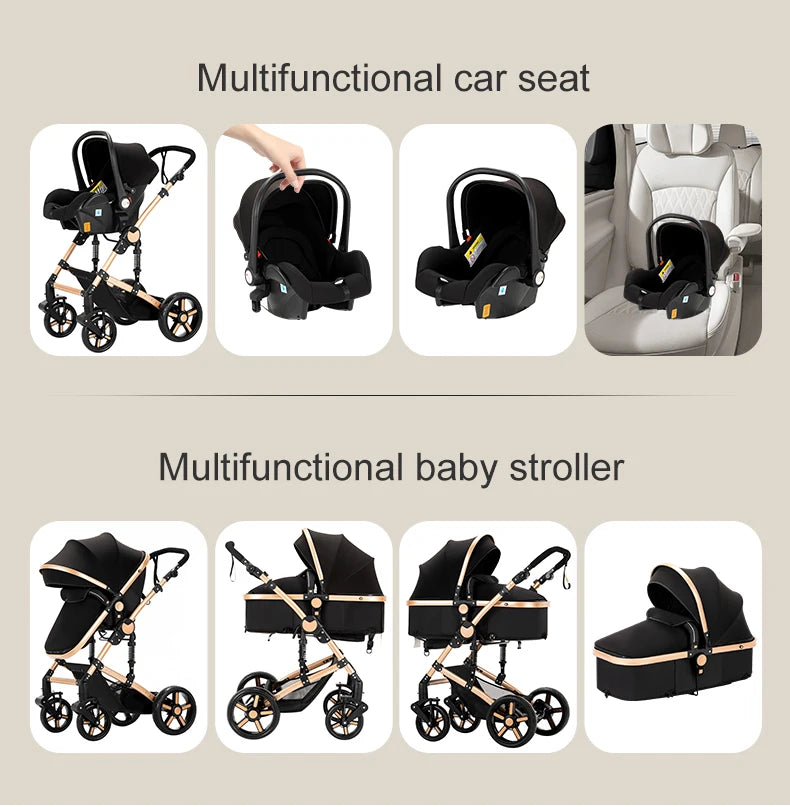All-in-One Baby Travel System: Stroller with Raincover for Newborns
