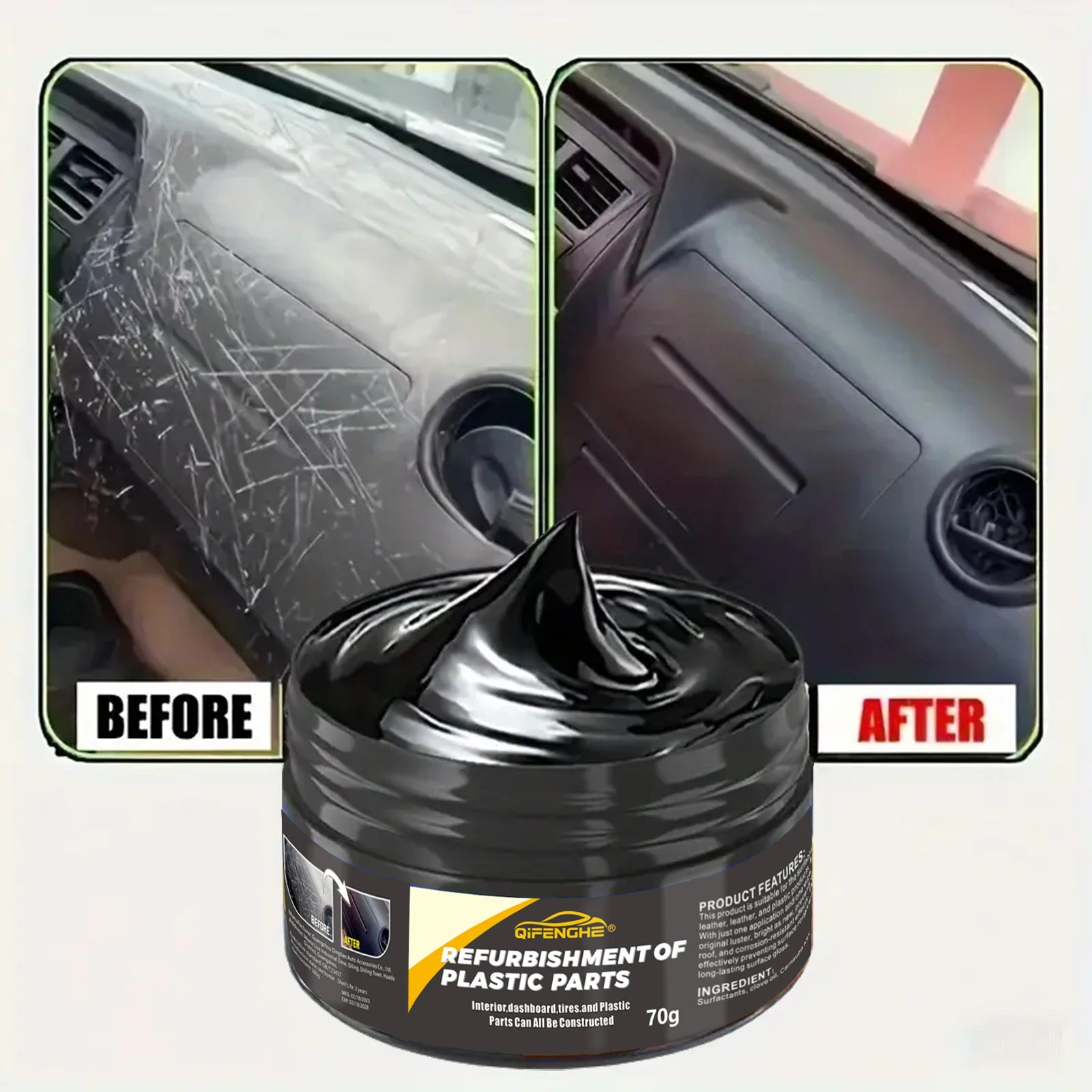 Automotive Plastic Repair Agent: Interior & Exterior Plastic Restoration Cream