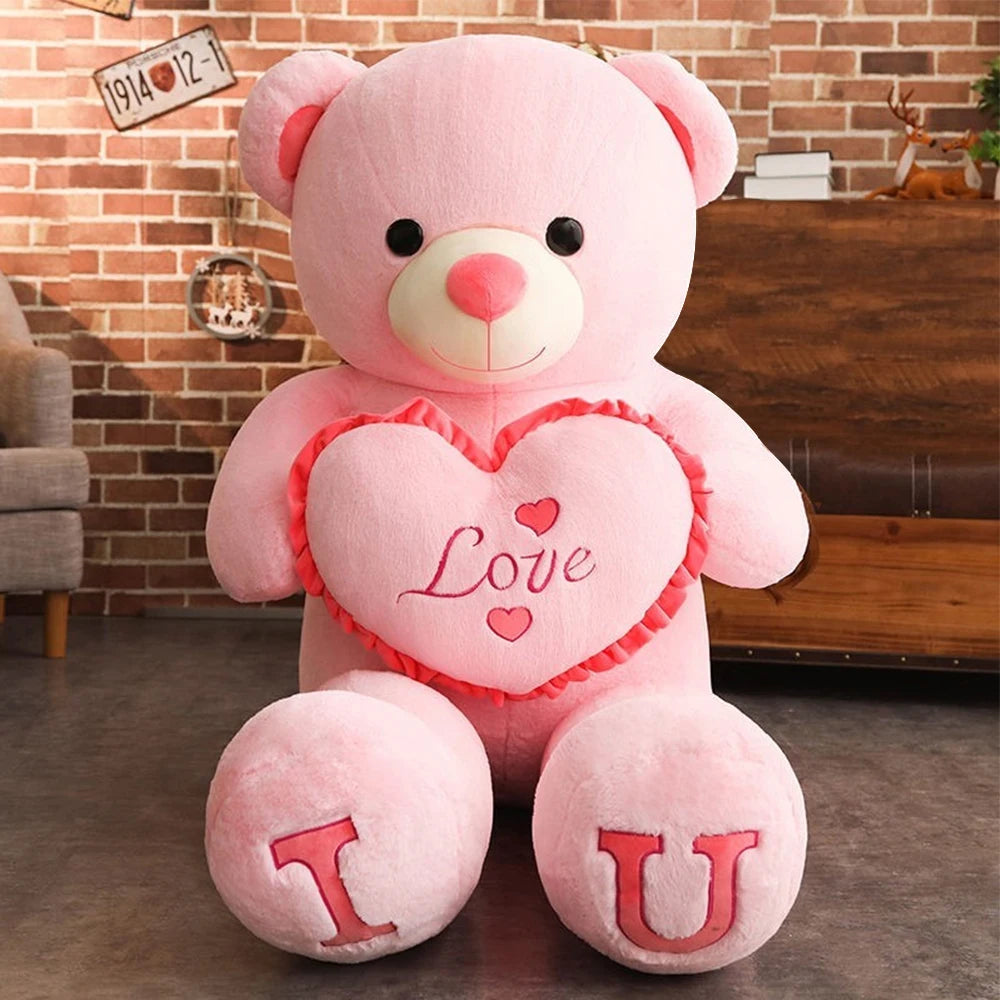 Giant "I LOVE YOU" Bear: 100cm Plush Toy for Lovers and Kids