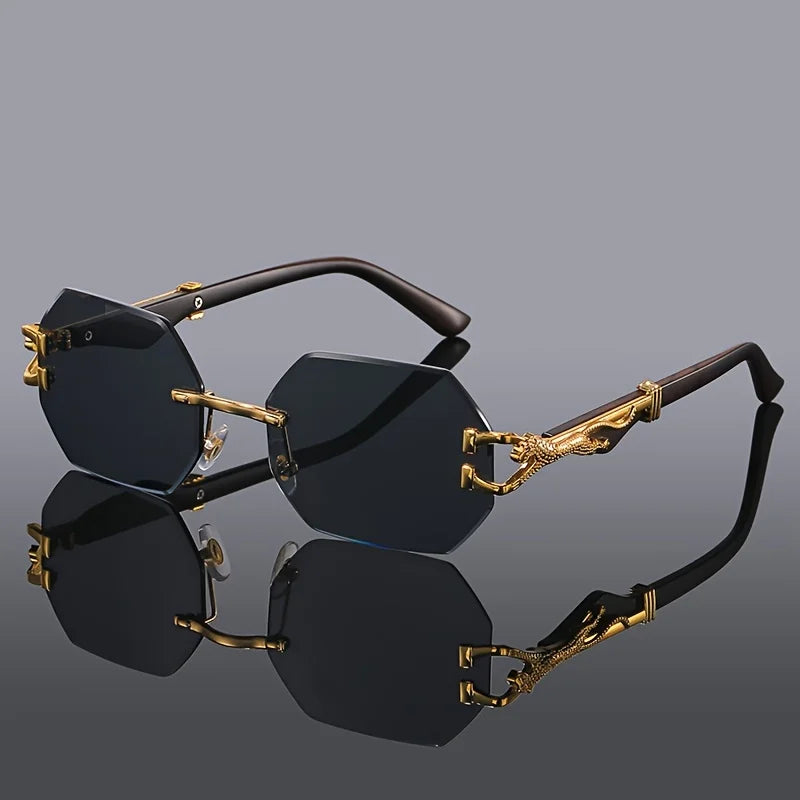 Unisex Geometric Leopard Print Sport Glasses: Bold Style