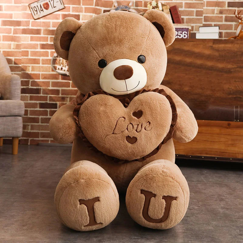Giant "I LOVE YOU" Bear: 100cm Plush Toy for Lovers and Kids