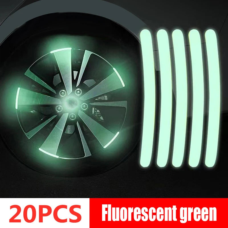40Pcs Colorful Reflective Wheel Strips: Stylish Hub Stickers for Cars and Motorcycles