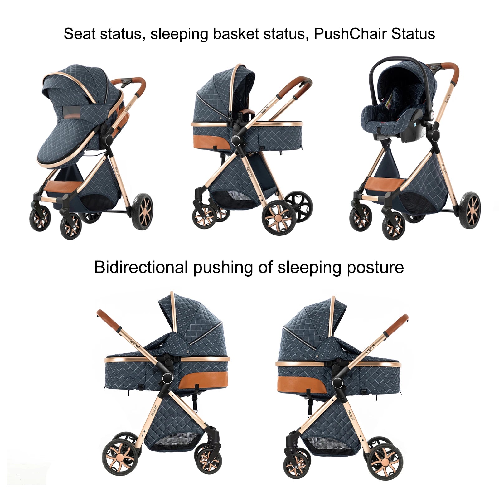 All-in-One Baby Travel System: Stroller with Raincover for Newborns