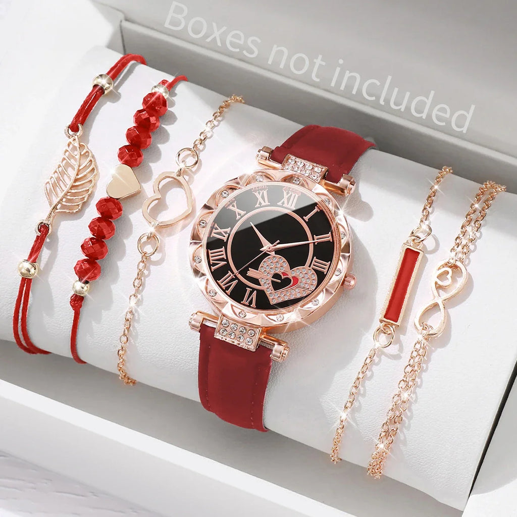Charming Women's Watch & Bracelet Ensemble: Perfect for Every Occasion