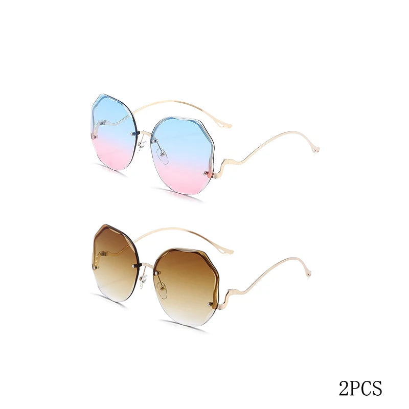 Fashion Sunglasses Women Metal Female UV400 Vintage Ladies Stylish Design Oversized Square Sunglasses For Women