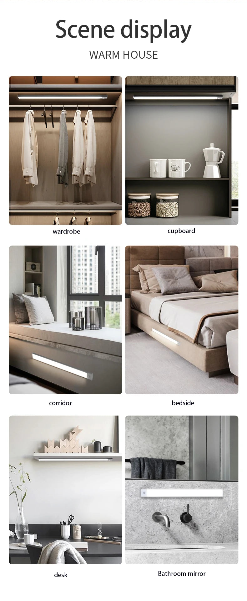 Three-in-One Motion Sensor LED Light: Ideal for Kitchen, Cabinet, and Bedroom Use