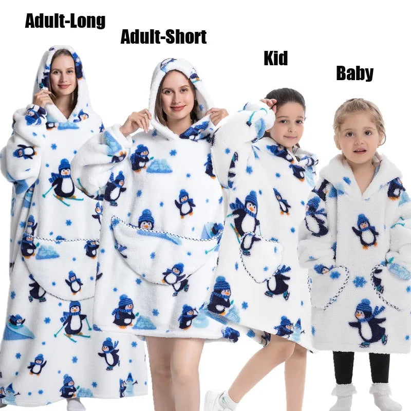 Animal Art Blanket Hoodie: Cozy Up in Creative Comfort