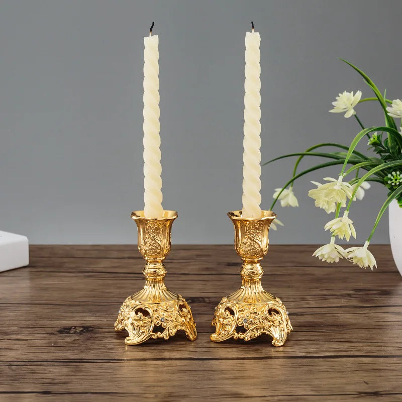 Elegant Candelabra Set: Modern Gold and Silver Candle Holders for Weddings, and special events