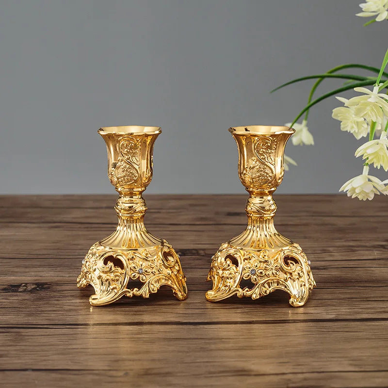 Elegant Candelabra Set: Modern Gold and Silver Candle Holders for Weddings, and special events