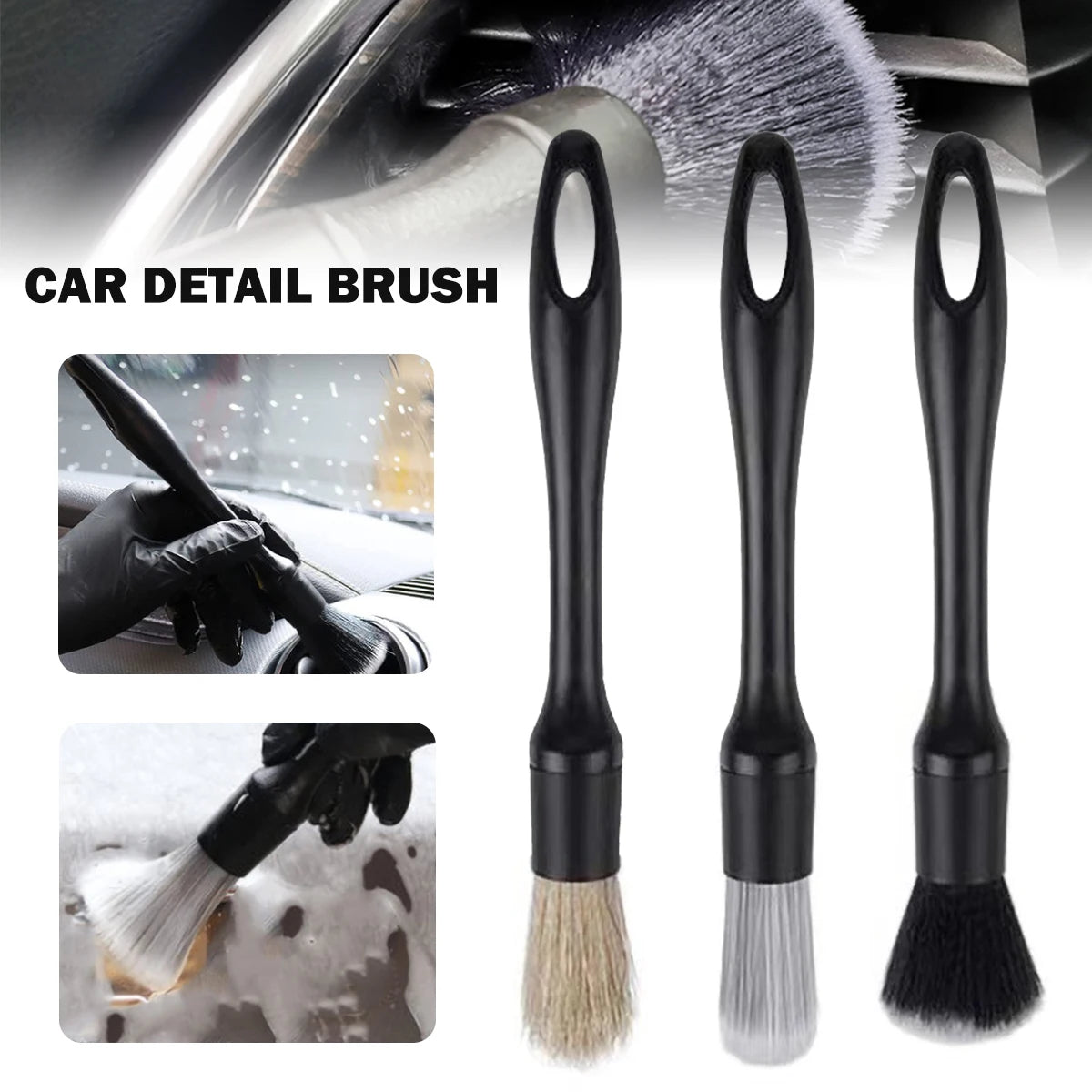 Ultimate Clean: 3/1 Pcs Car Wheel Detailing Brush Set