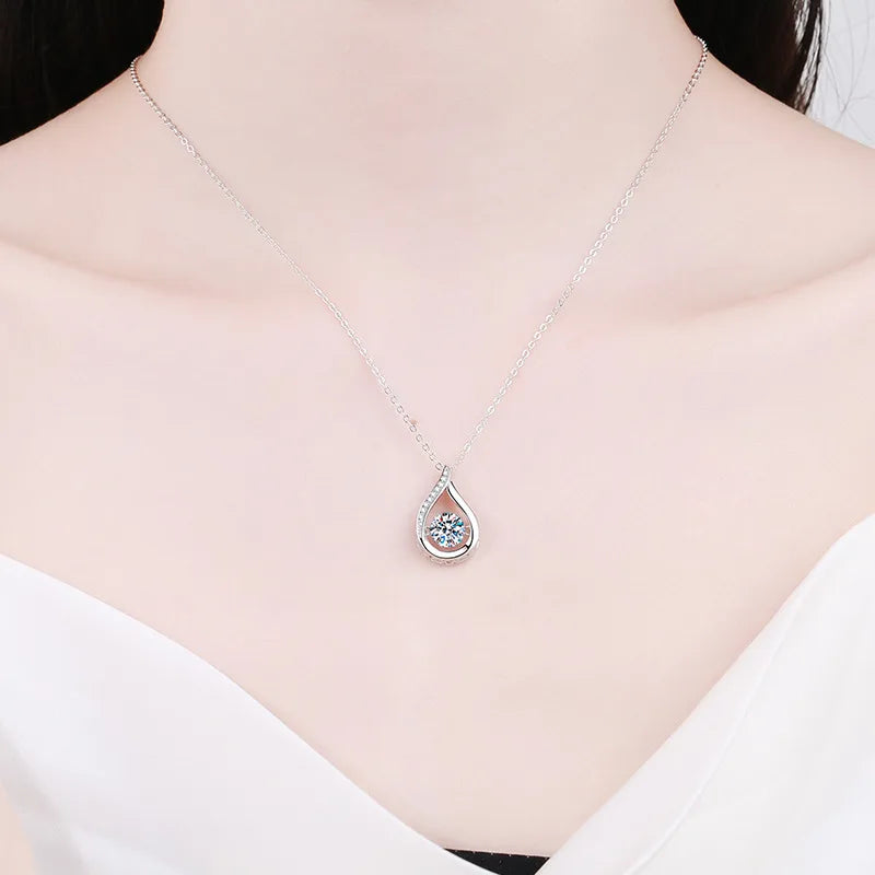 Timeless Beauty: Fine Moissanite Necklace with Sterling Chain