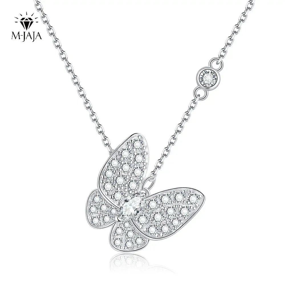 Elegant Butterfly Pendant: Dazzling Moissanite Necklace for Women