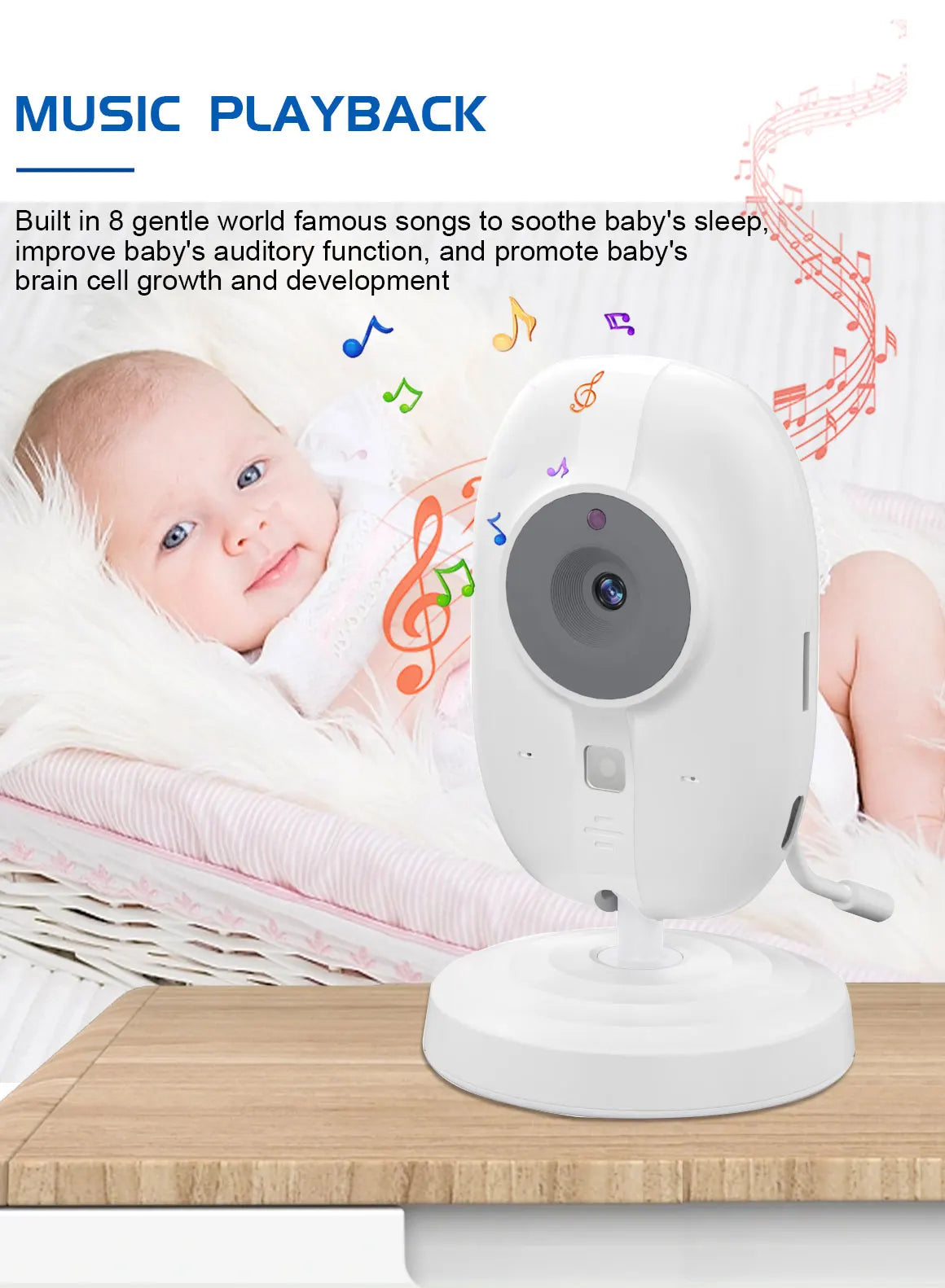 Wireless Baby Monitor: 3.5 Inch Screen with Night Vision & Two-Way Audio