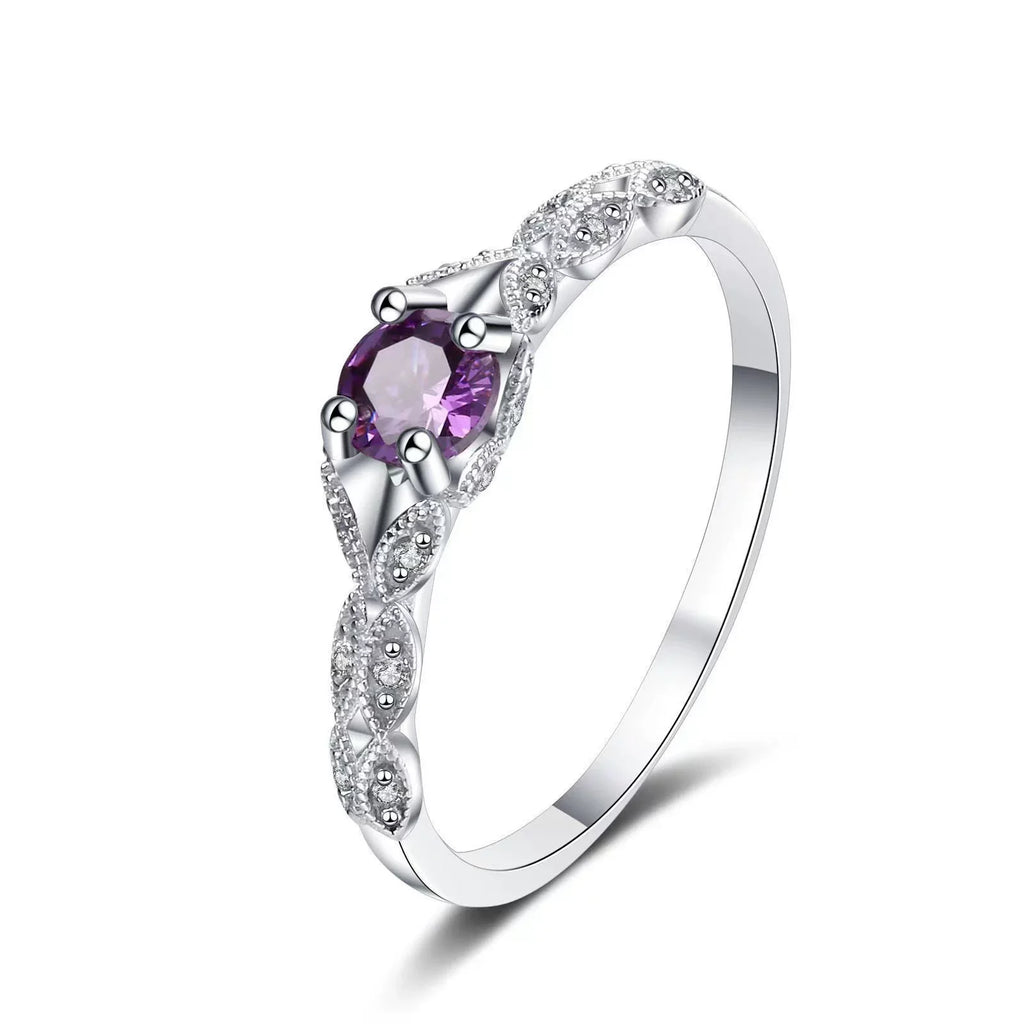 Mystic Elegance: Enigmatic Amethyst Zirconia Women's Ring